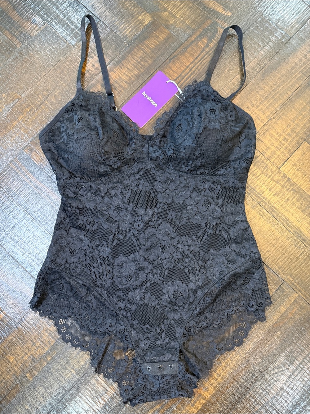 HeyShape Black Lace Shapewear Bodysuit NWT L Coquette Sculpting